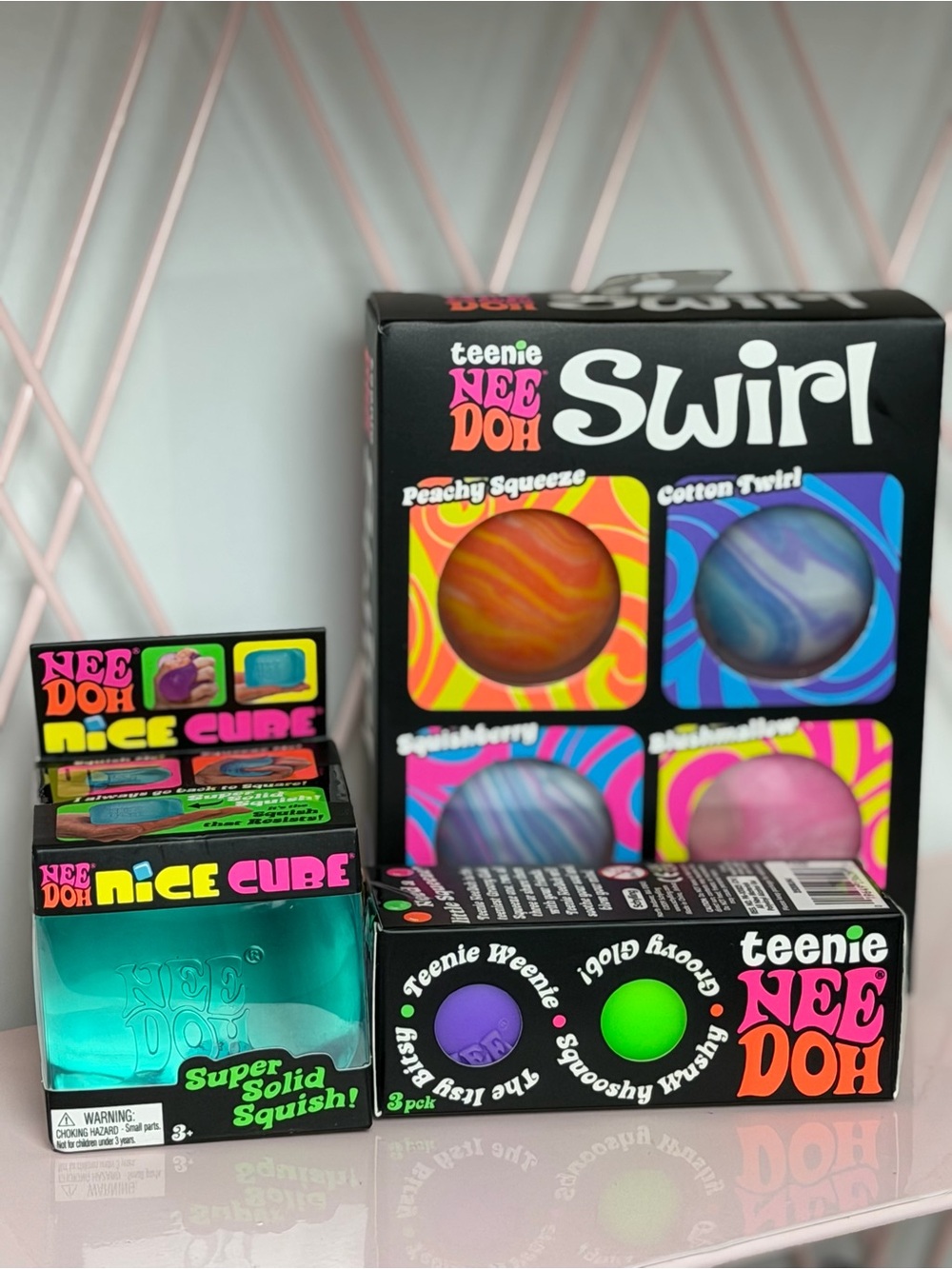 Authentic Teenie Nee Doh Swirl & Nice Cube Bundle/lot NWT